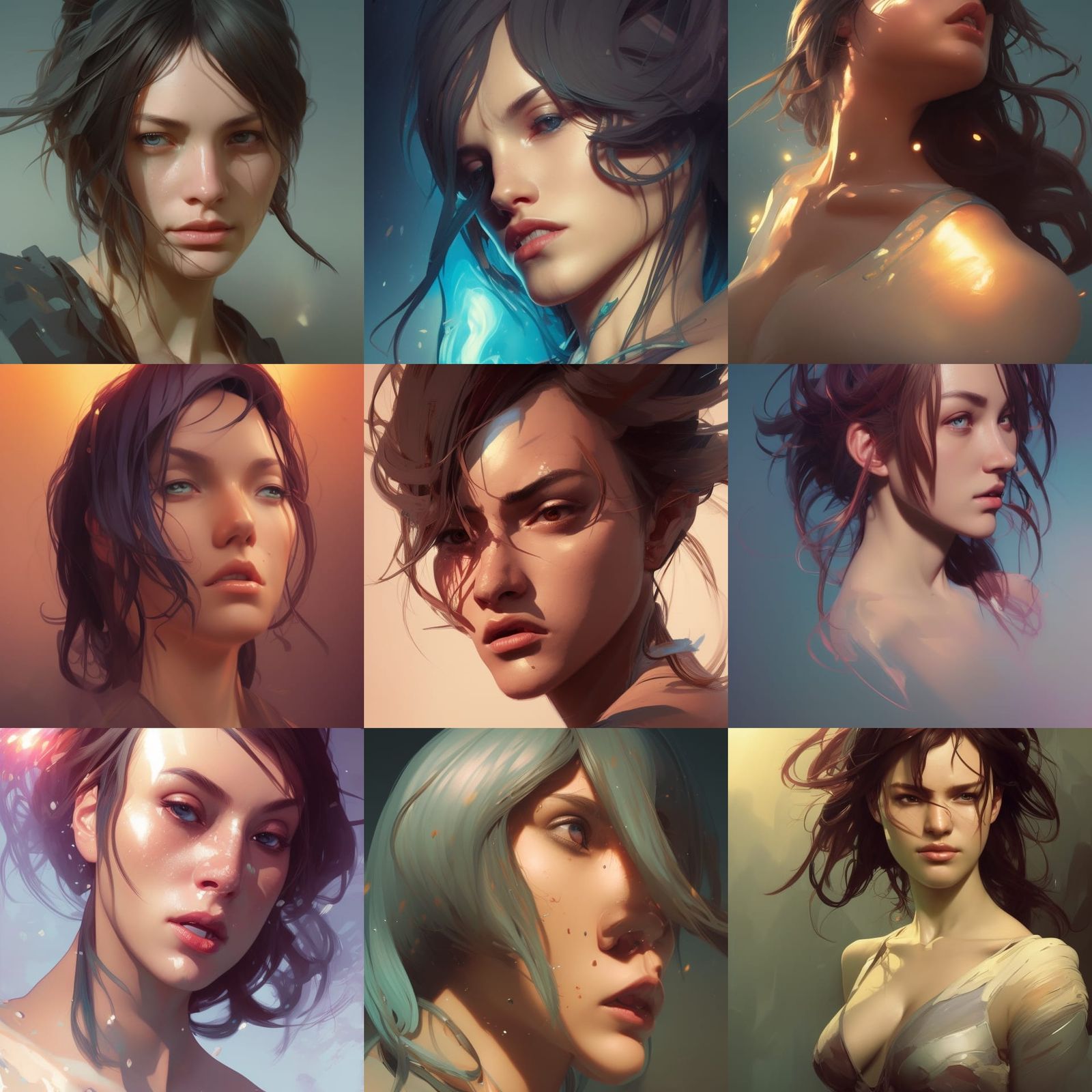 Detailed Portrait in the Style of Artgerm and Mucha