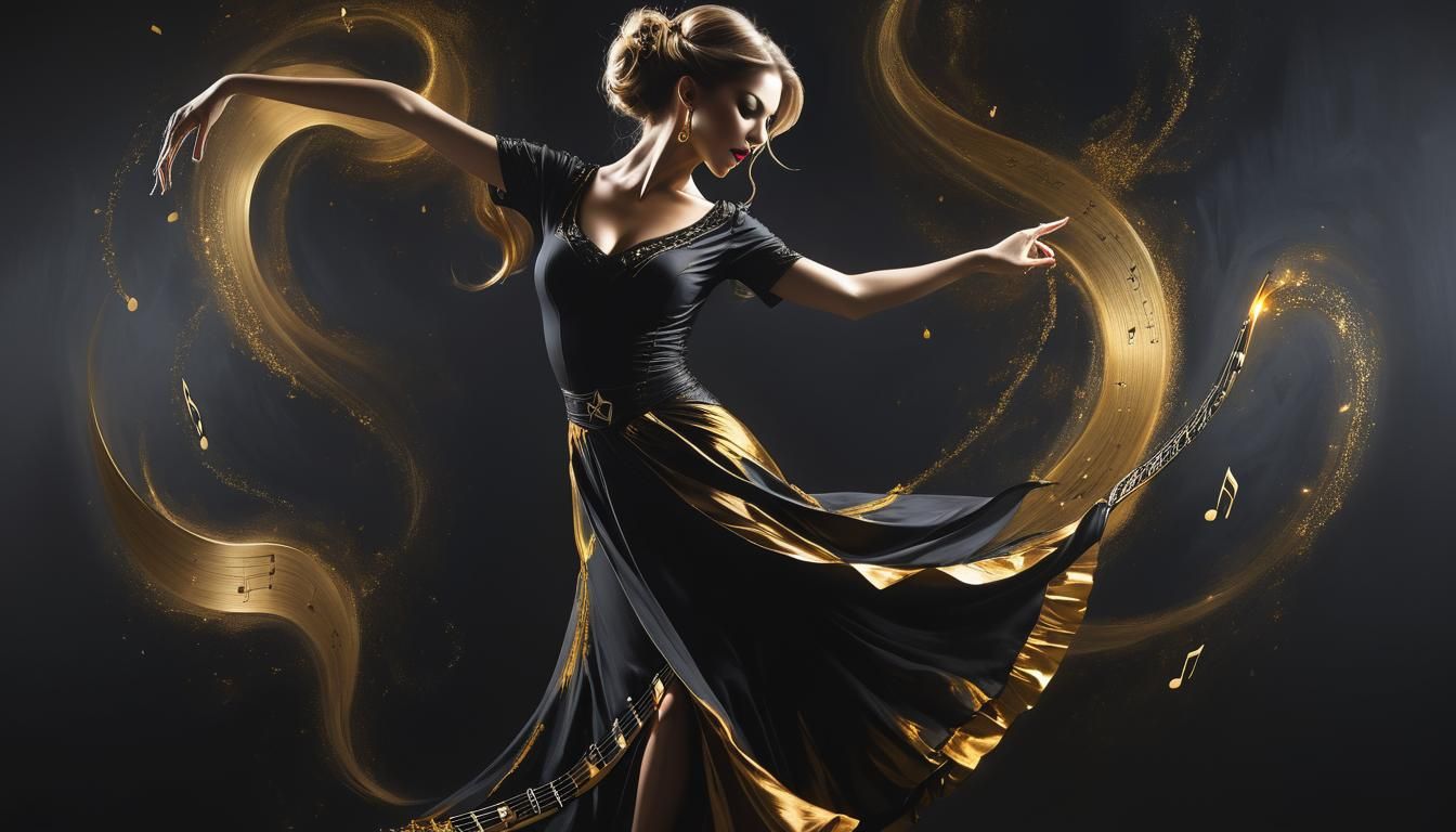 Bioluminescent Flamenco Dancer in Grunge Style