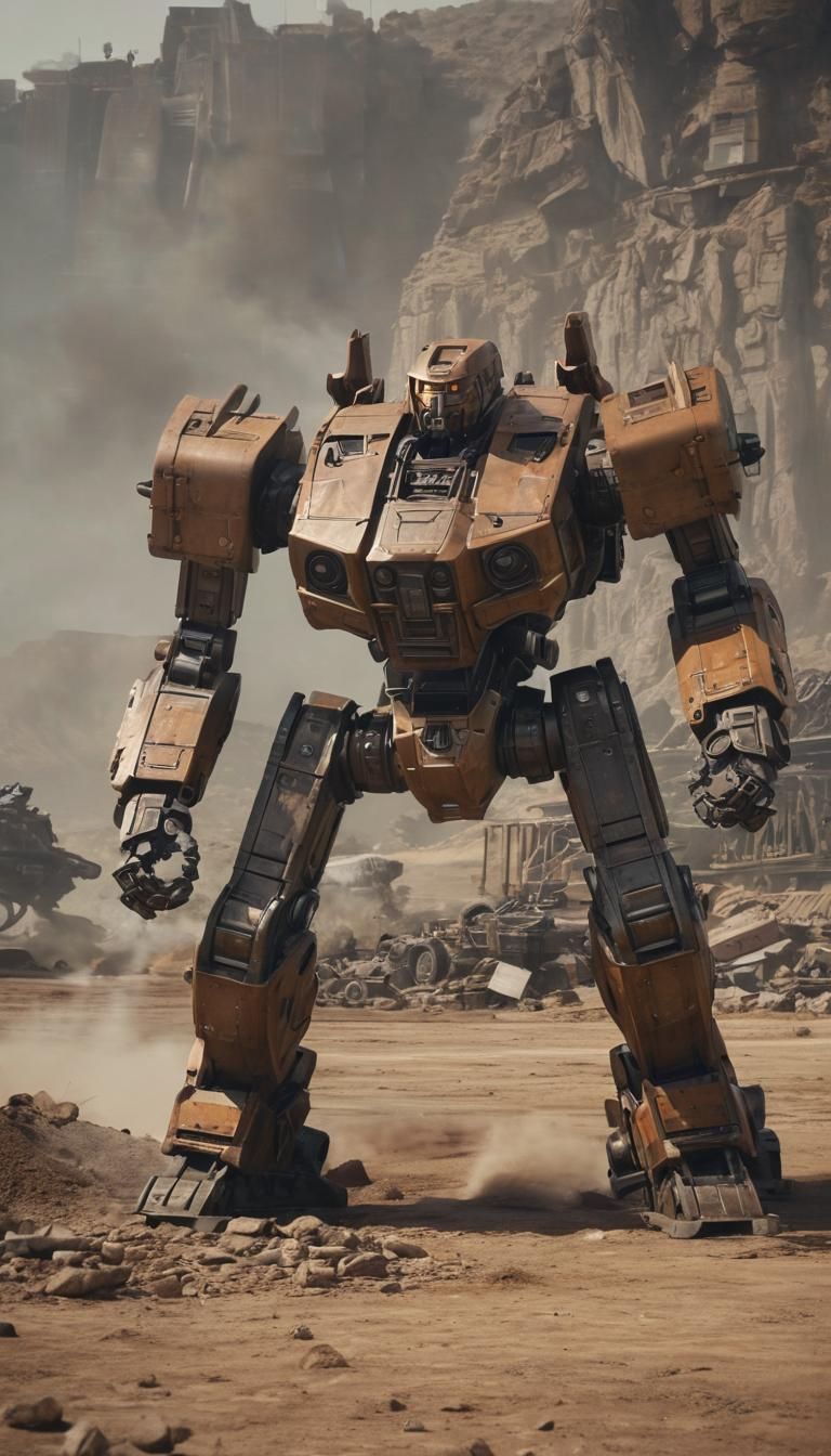 Colossal brown steel Battle Mech