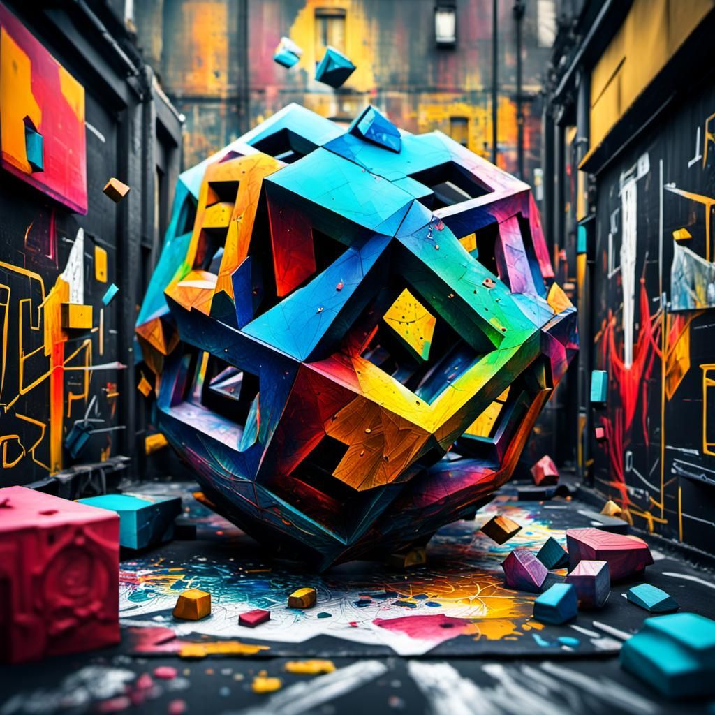Intricate Mixed Reality Geometry in Graffiti Art Style