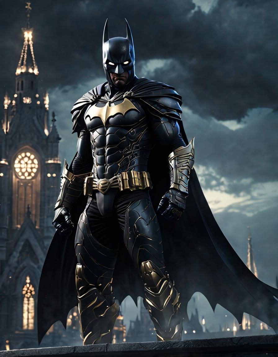 Gothic Anime Batman in Saint Seiya Armor