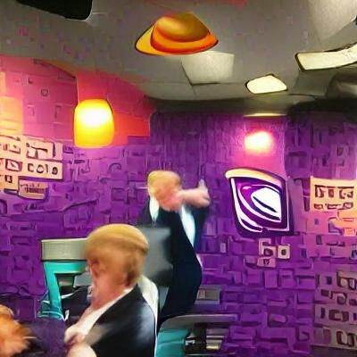 Donald Trump Dancing in Taco Bell Restaurant