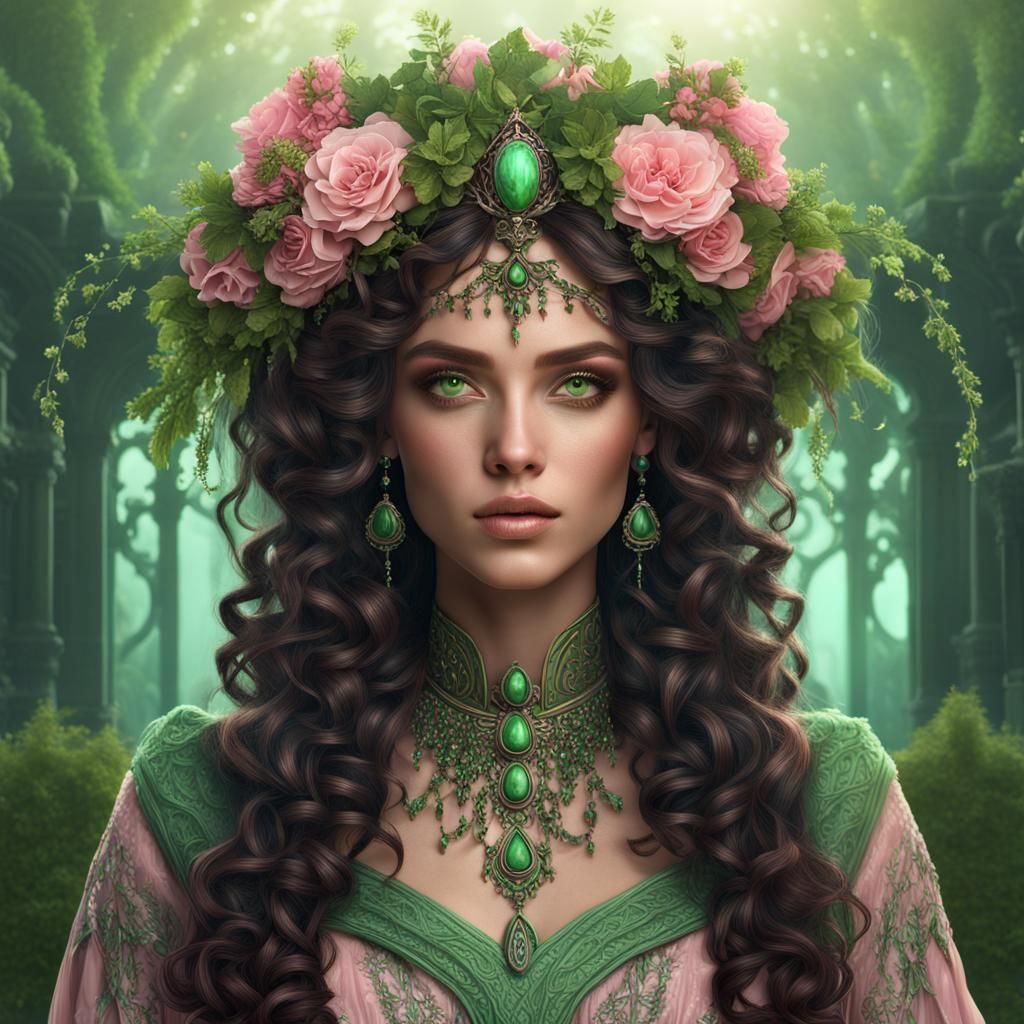 Young Spring Witch in Grecian Gown