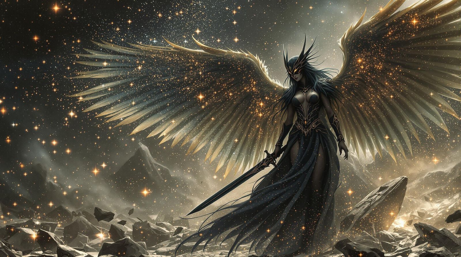 Celestial Elf Warrior on Shattered Stars