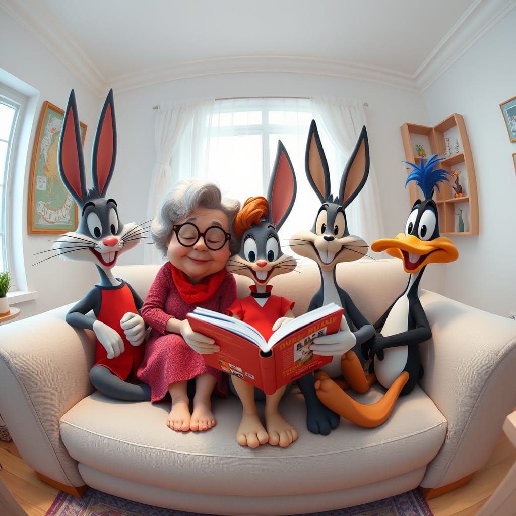Cartoon Characters Reading: 3D Anime-Inspired Rendering