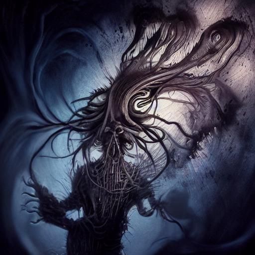 Creepy Faceless Figure in Black and White Gothic Art