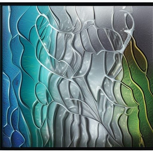 Abstract Cracked Glass Flowing Water Diamond Painting