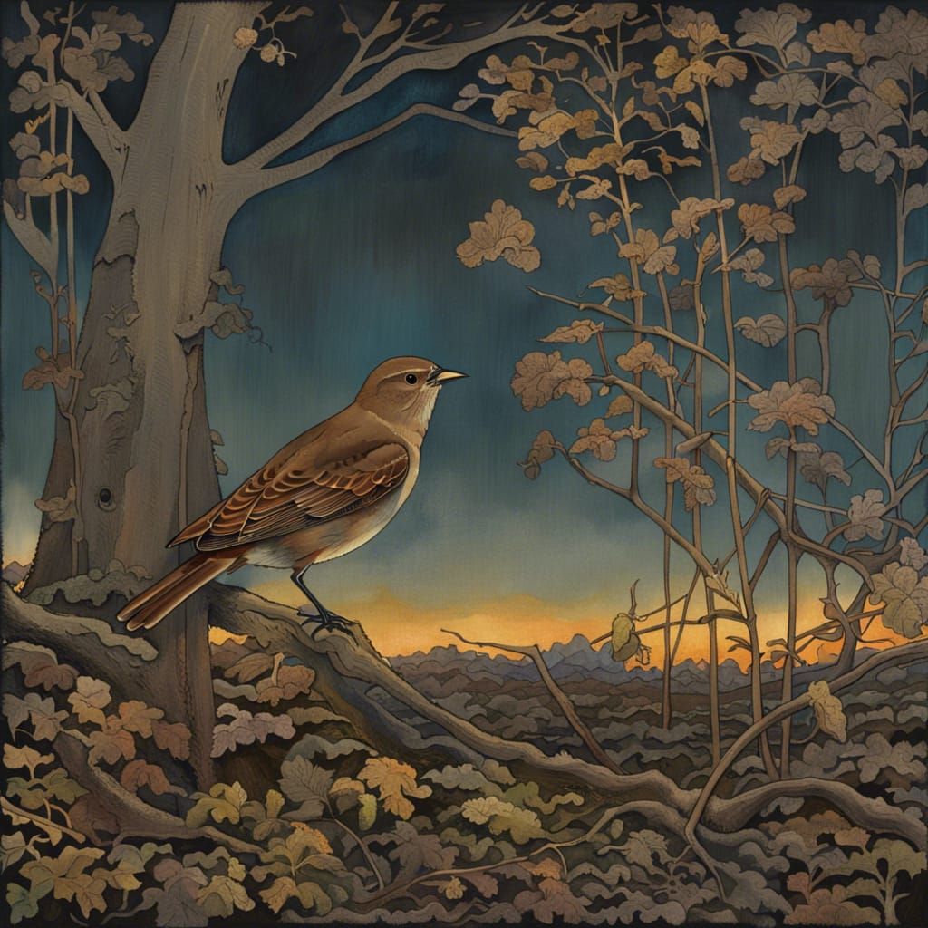 Nightingale's Dusk Song: A Moment of Peace