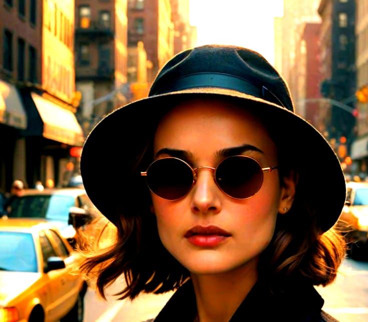 Natalie Portman in Cinematic Film Still, New York Streets