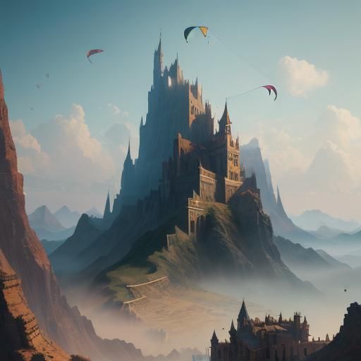 Fantastical Kites in Flight: Digital Matte Painting