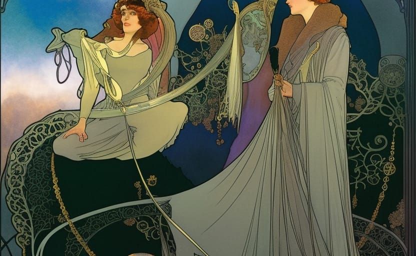 Gynoid Governess in Art Nouveau Graphic Novel