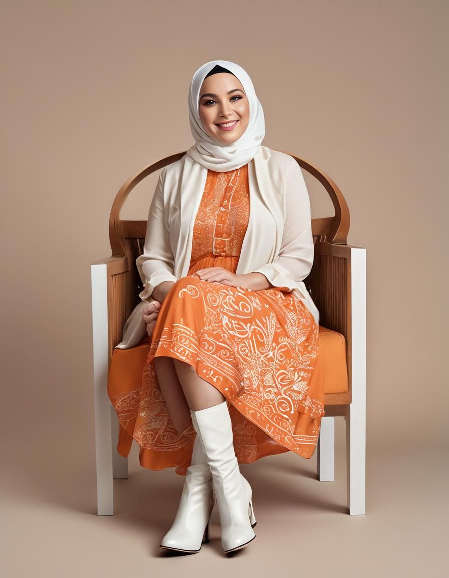 Fashion Portrait of Woman in Hijab, Pop Art Style