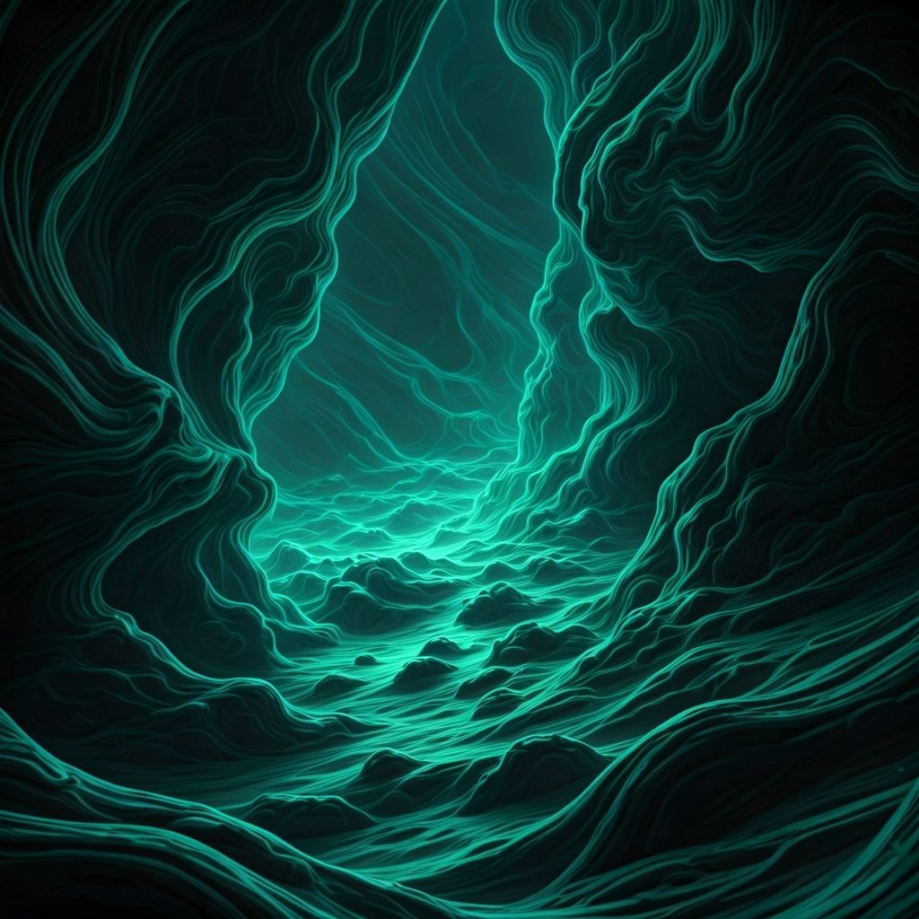 Glowing Uranium Deposits in Mystical Underground World