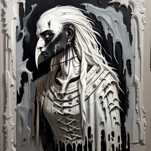 White Raven in Expressionist Gothic Style