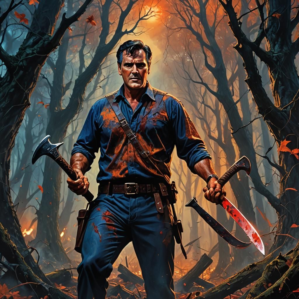 Bruce Campbell as Psycho Killer in Dark Forest