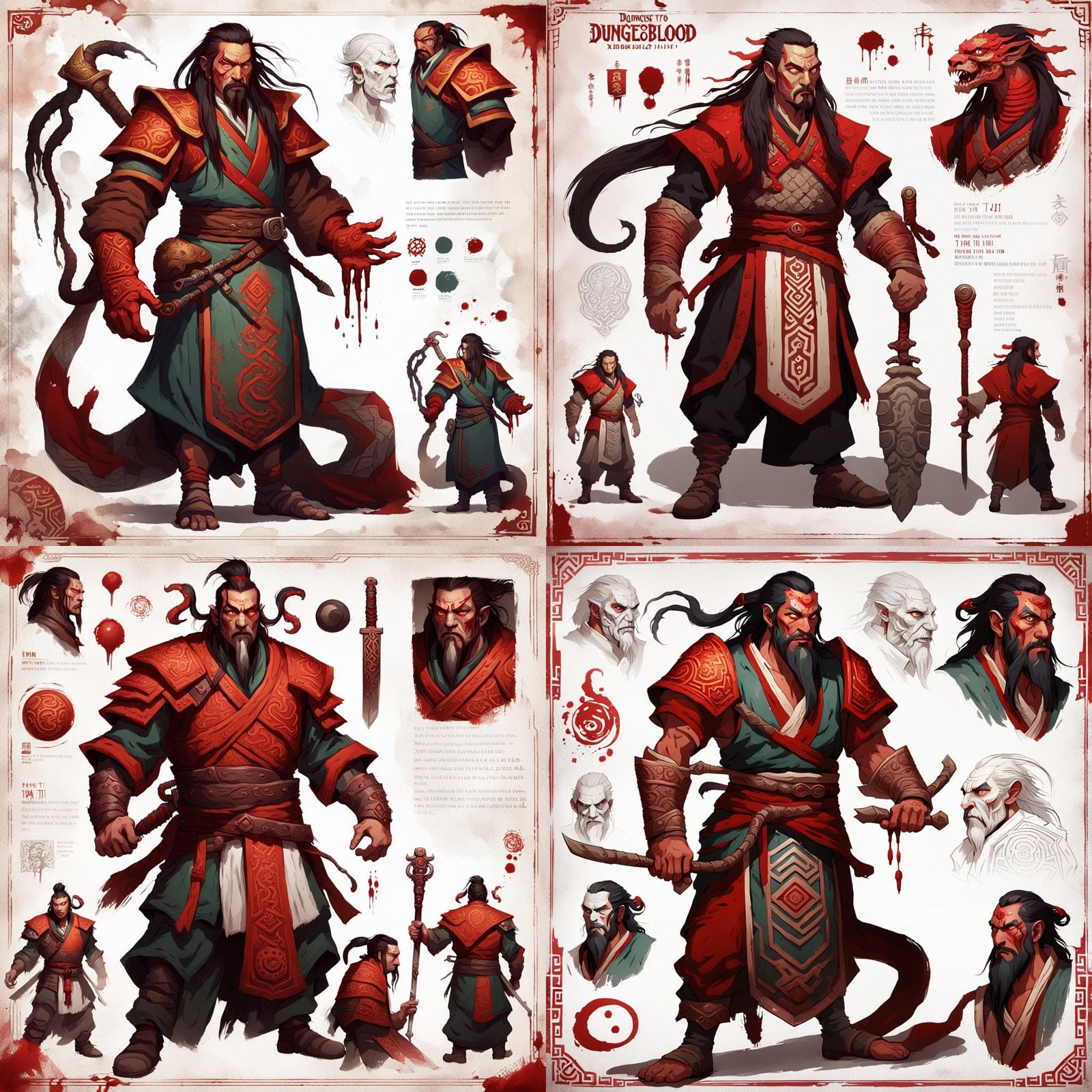 Yuan-Ti Pureblood Wields Aztec Club in Fantasy Art