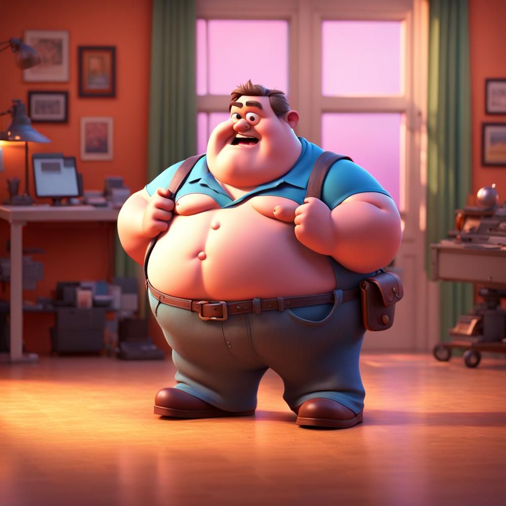 Pixar-Style 3D Rendering of a Cheerful Man