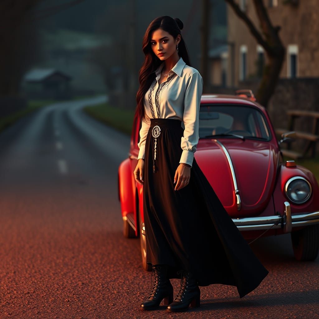 Ethereal Fantasy Woman in Cinematic Setting