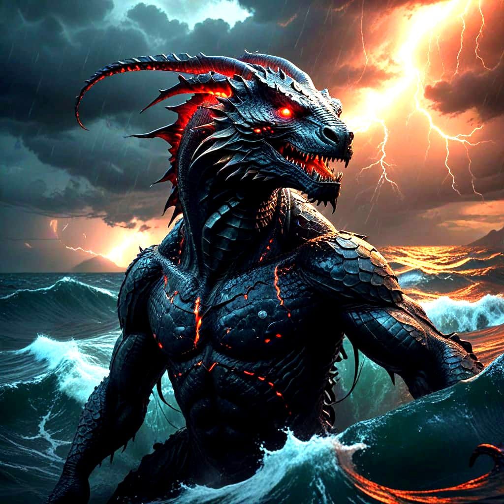 The Active Midgard Serpent in Horror Style