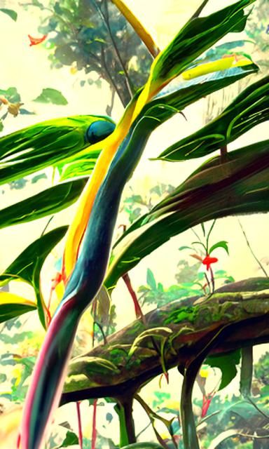 Exotic Jungle Scene with Alien Flora