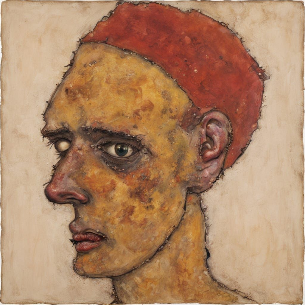 Jupiterian Axe in Style of Rothko and Schiele