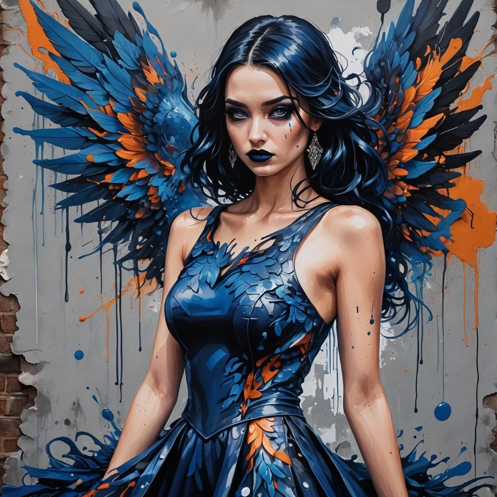 Phoenix Queen in Graffiti Art Style