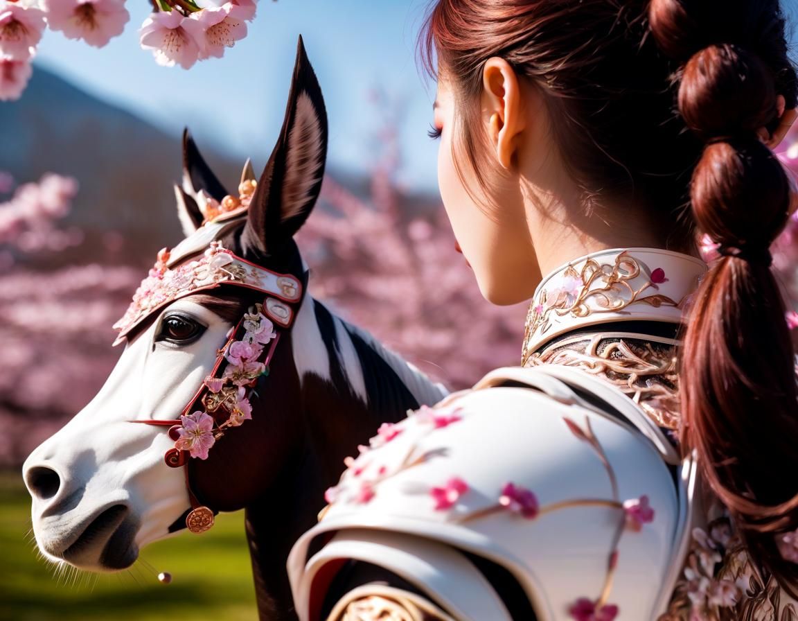 Samurai in Cherry Blossom Armor