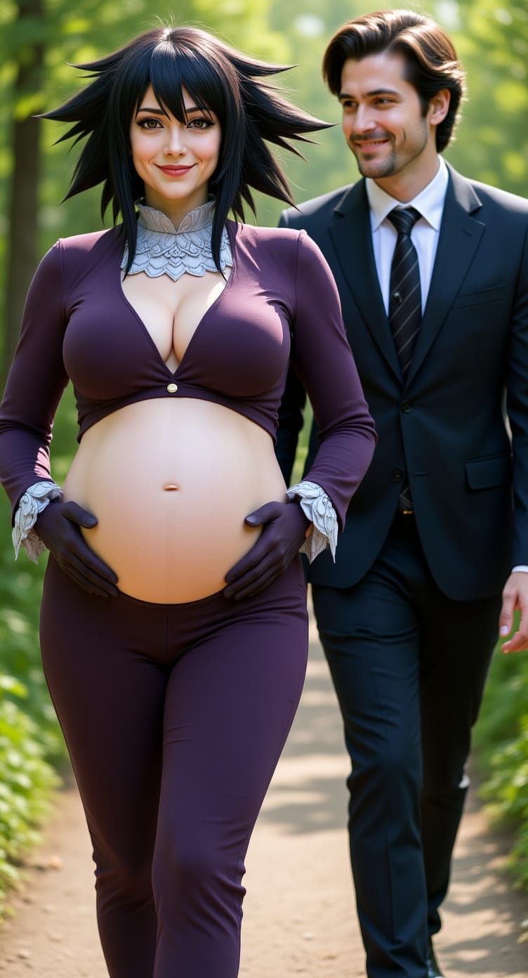Pregnant Nya Nyarlathotep Walks With Husband