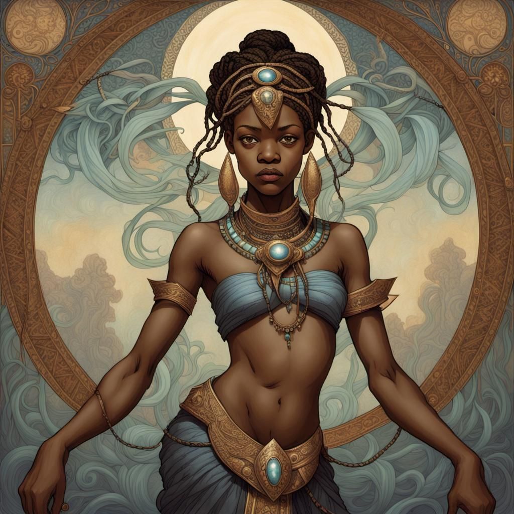 African Princess Shuri: Art Nouveau Vision