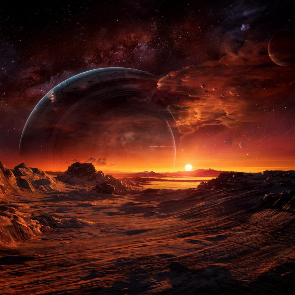 Alien Spaceship Over Metropolis: Fantasy Concept Art