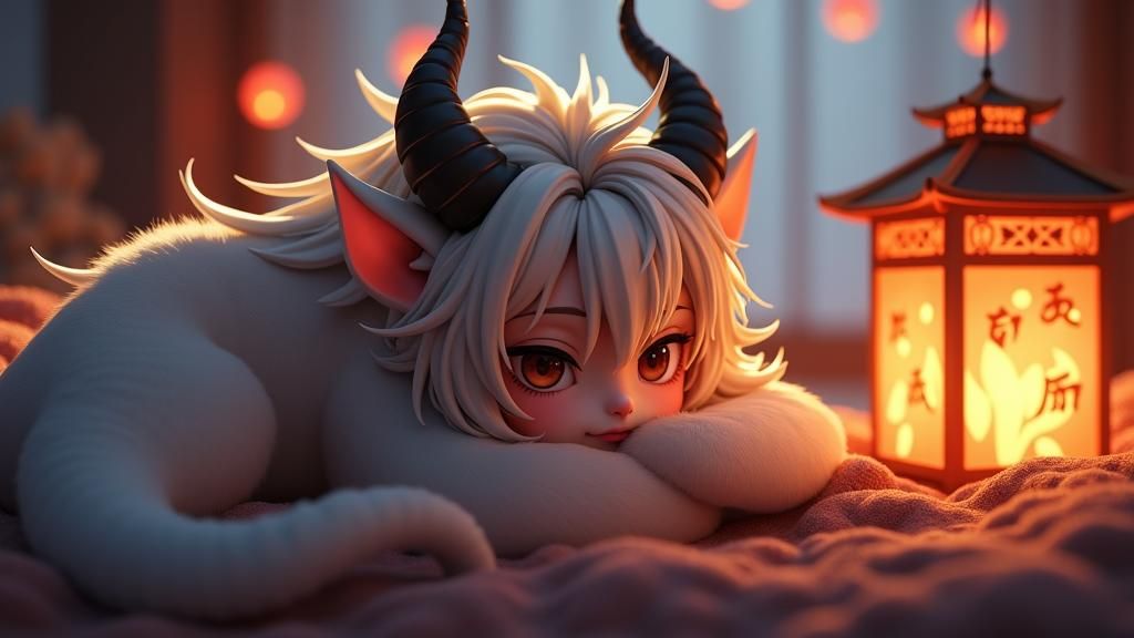 Cozy Demon in Mystical Anime Style
