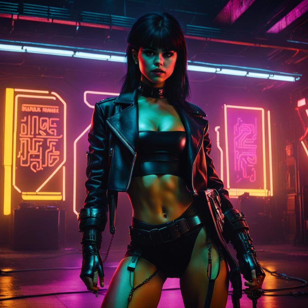 Cyberpunk Dungeon: Figure in Leather Bikini