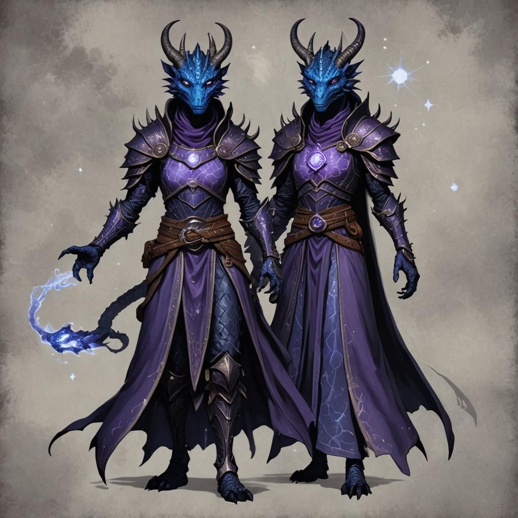 Dragonborn Divination Wizard in Lightning Storm