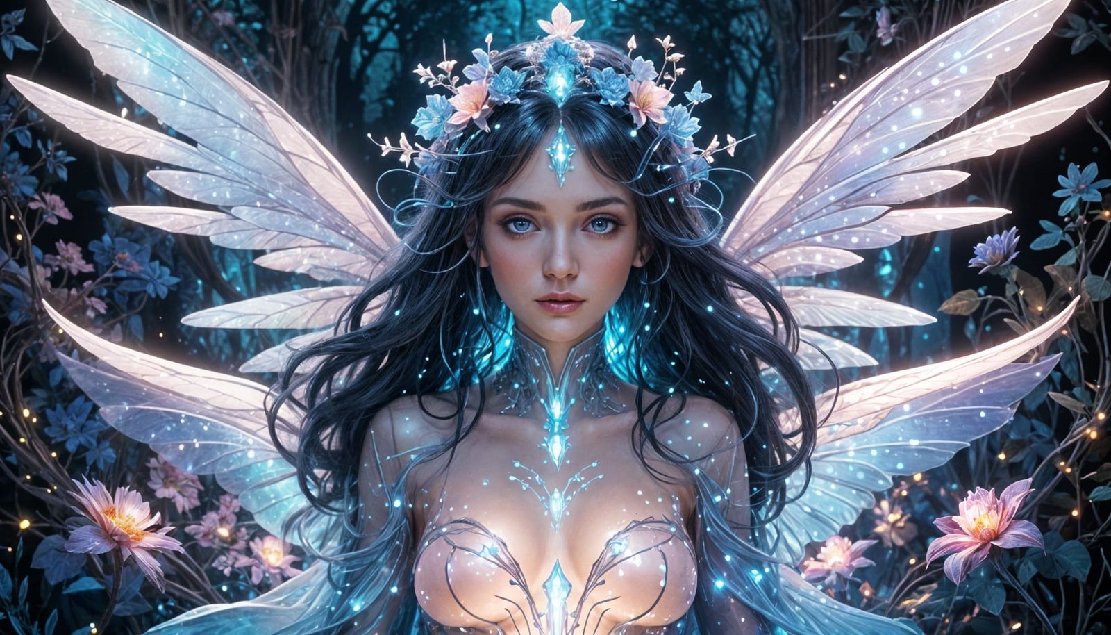 Majestic Fairy Queen with Biomechanical Enhancements