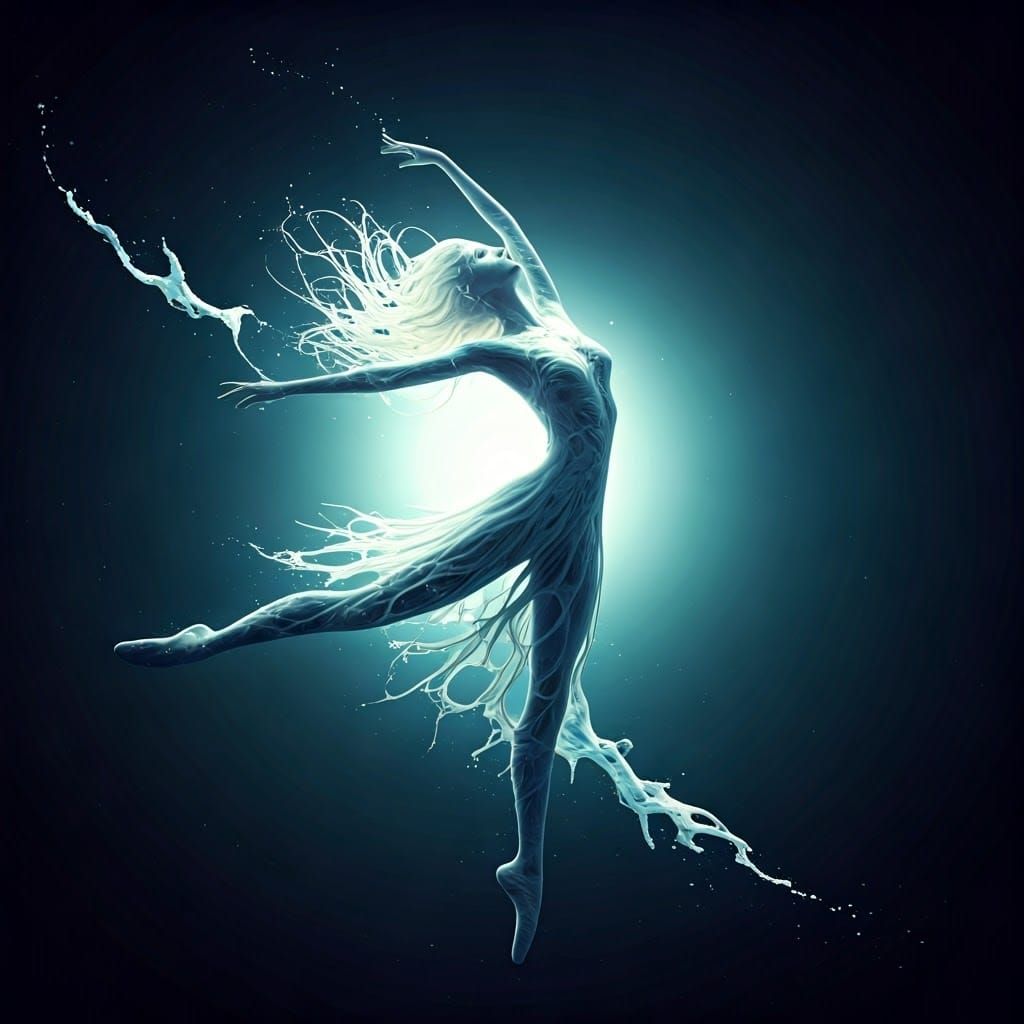 Luminous Sea Foam Dancer under Full Moon