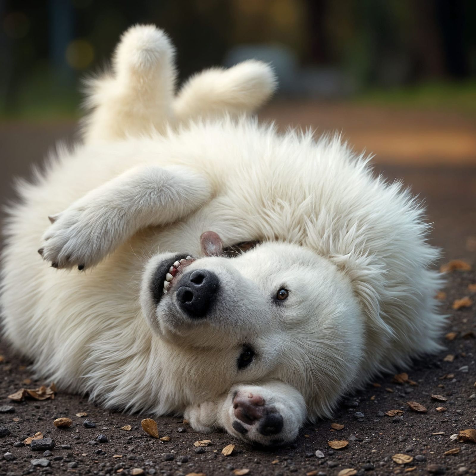 Contented Great Pyrenees Dog in Natural Daylight