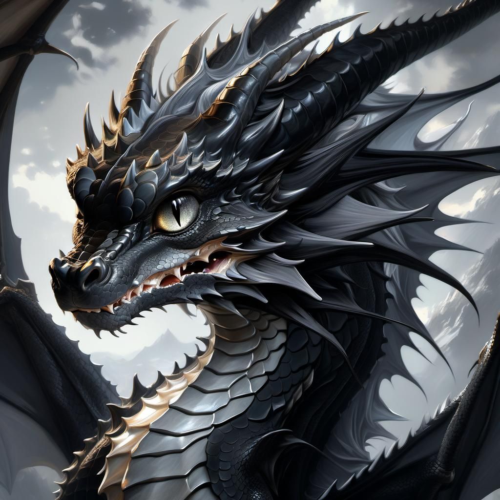Mythical Dragon Portrait in Anime Style