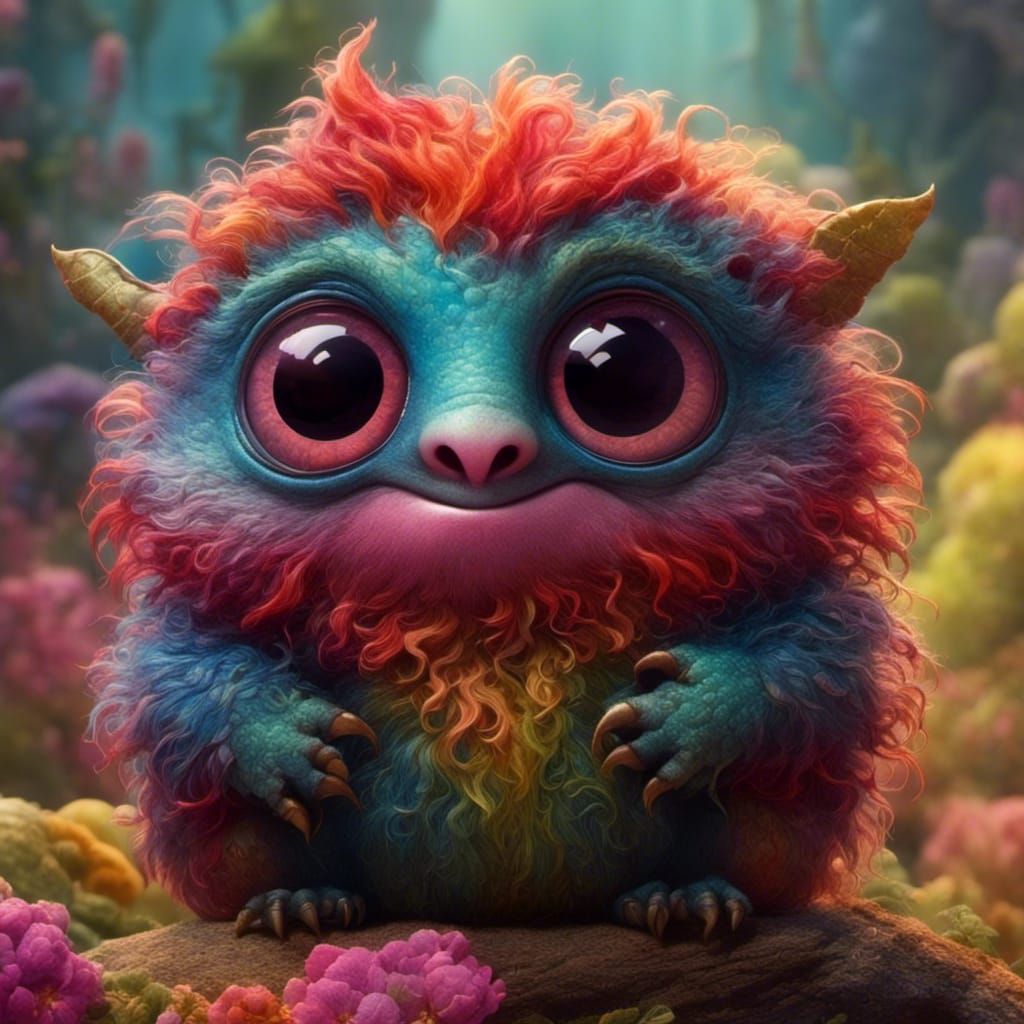 Cute One-Eyed Monster in Pixar Disney Style