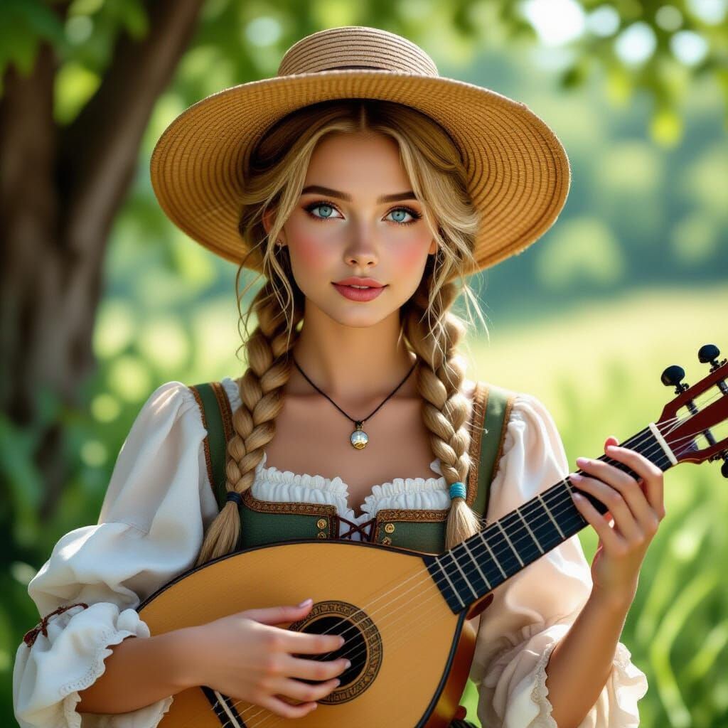 Renaissance Bard in Hyperrealistic Style