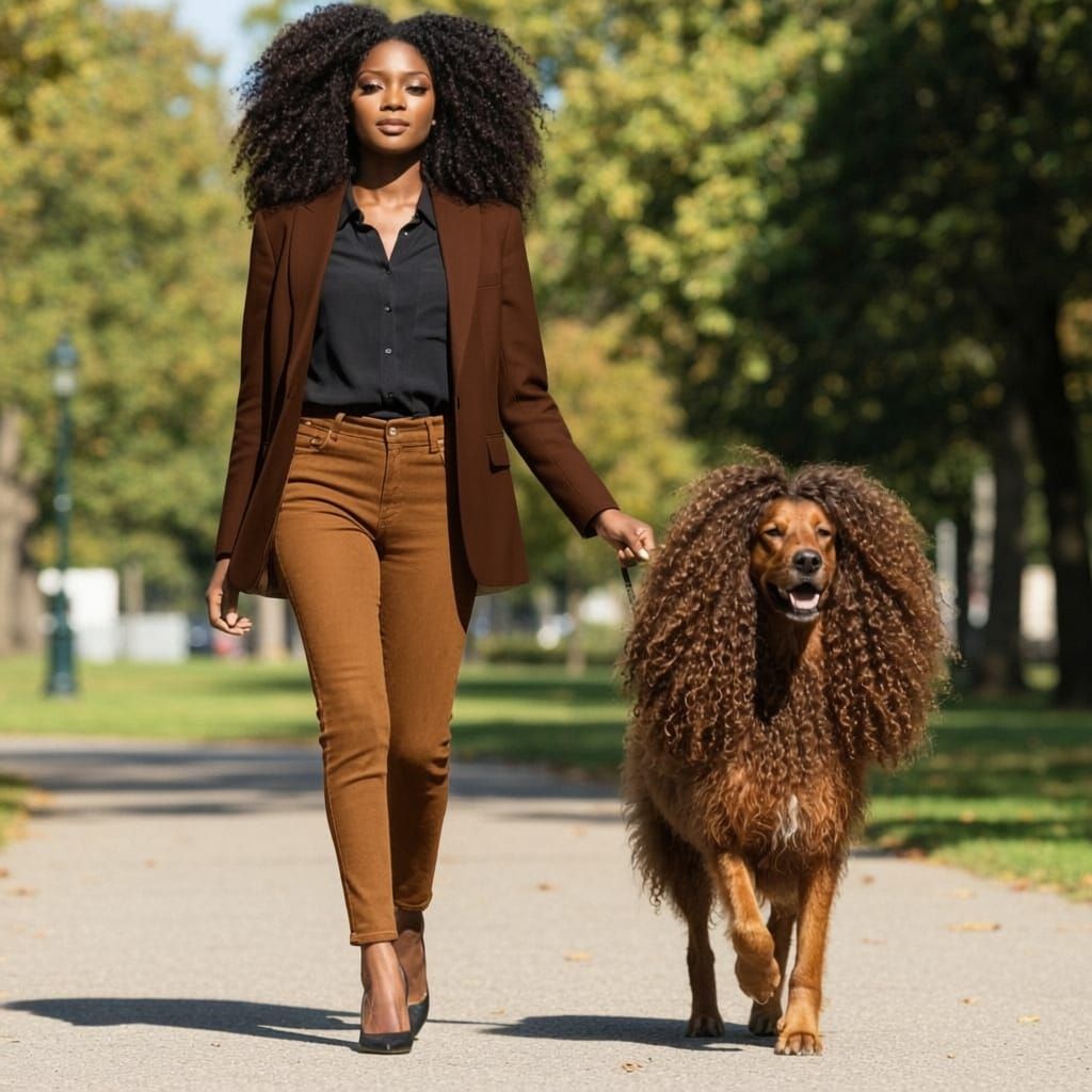 Woman in Brown Attire