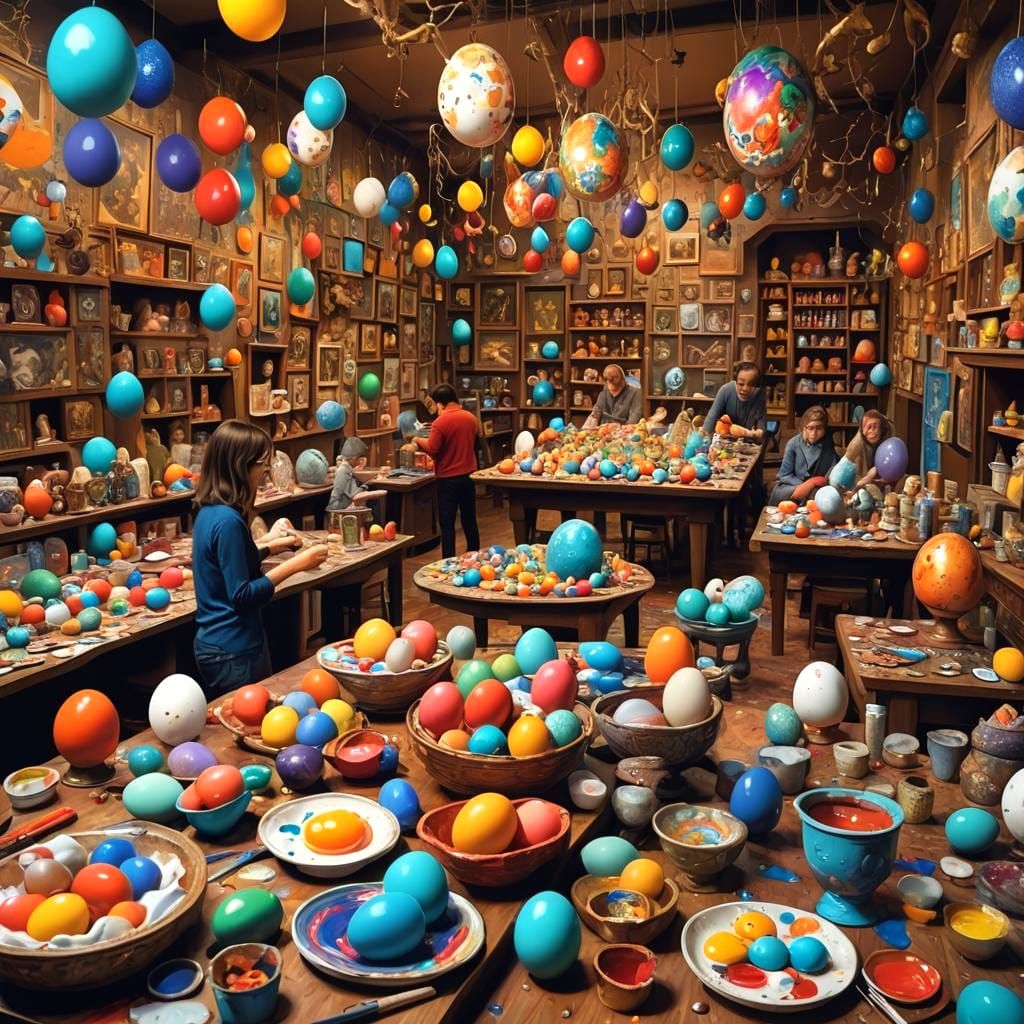 Interactive Art Area in the Angry Eggs Museum