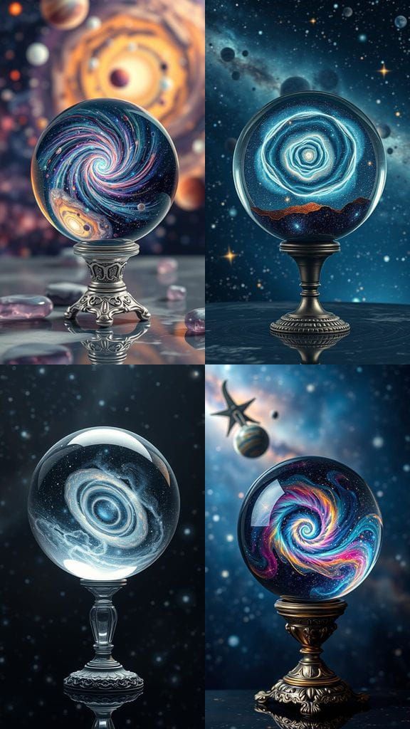 Cosmic Glass Orb Unveils Infinite Universes
