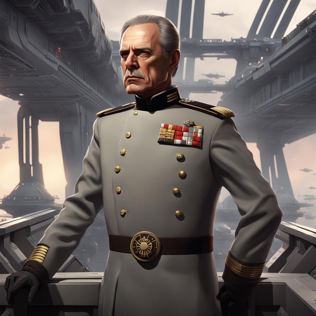 Star Wars Imperial Admiral on Starship Bridge