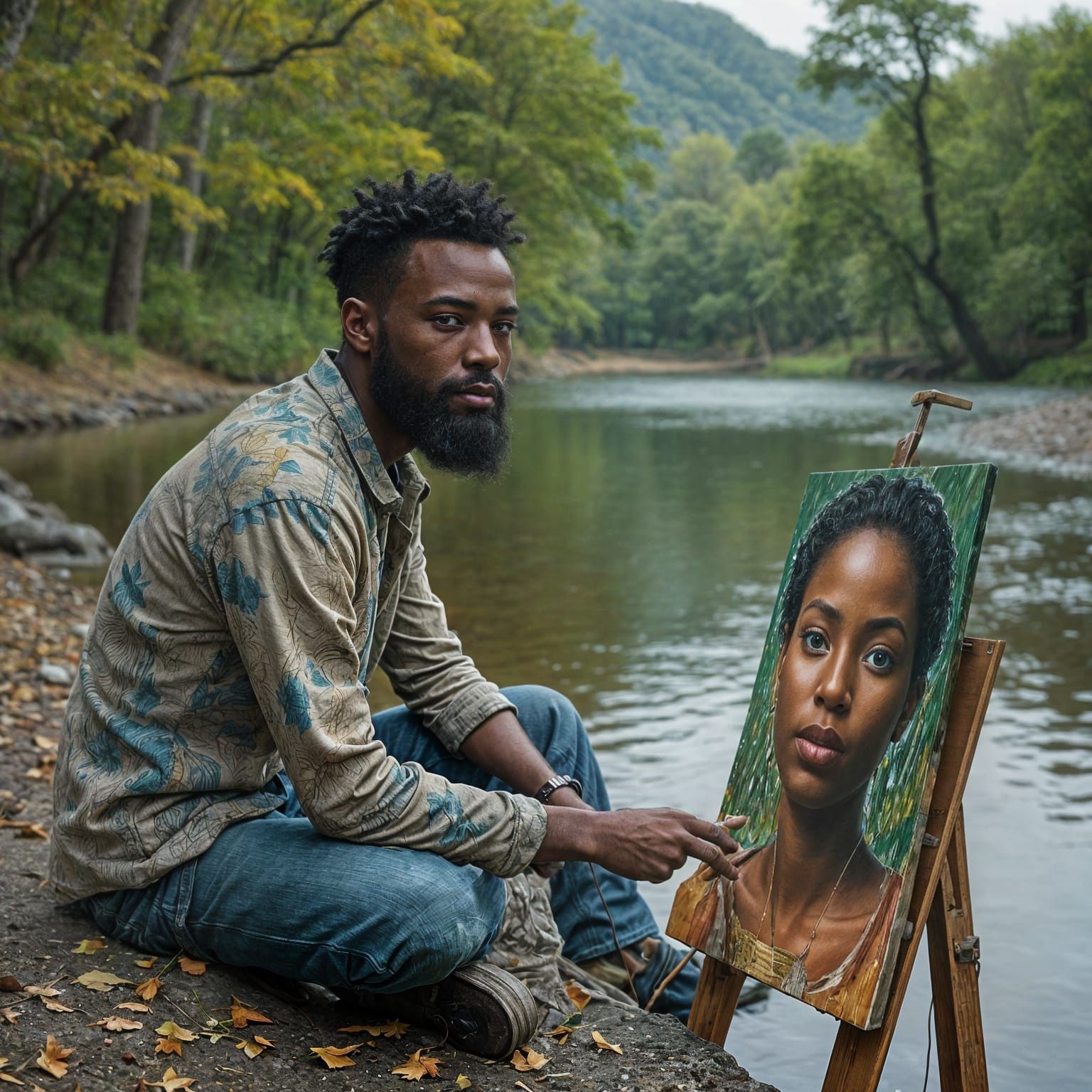 Artist's Despair: Unfinished Portrait by the River