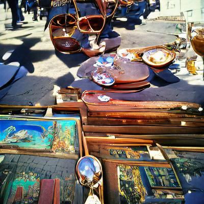 Artistic Flea Market on a Sunny Day