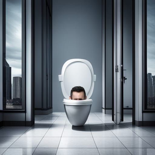 Humorous Toilet Head Character Image