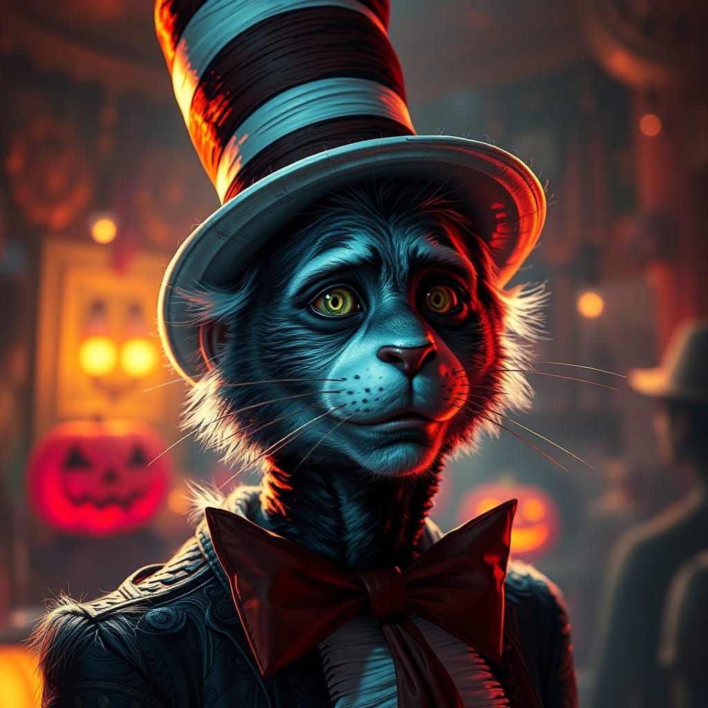 Cat in the Hat Halloween Portrait