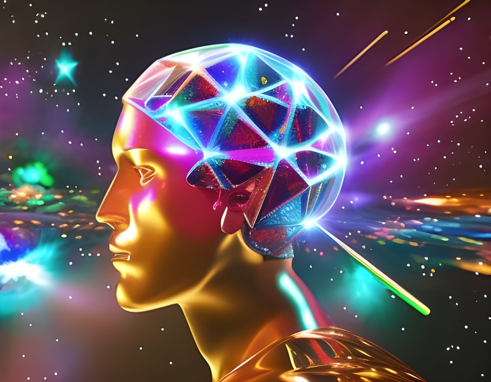 Crystal Skull Geometry Explosion in Fantasy Style