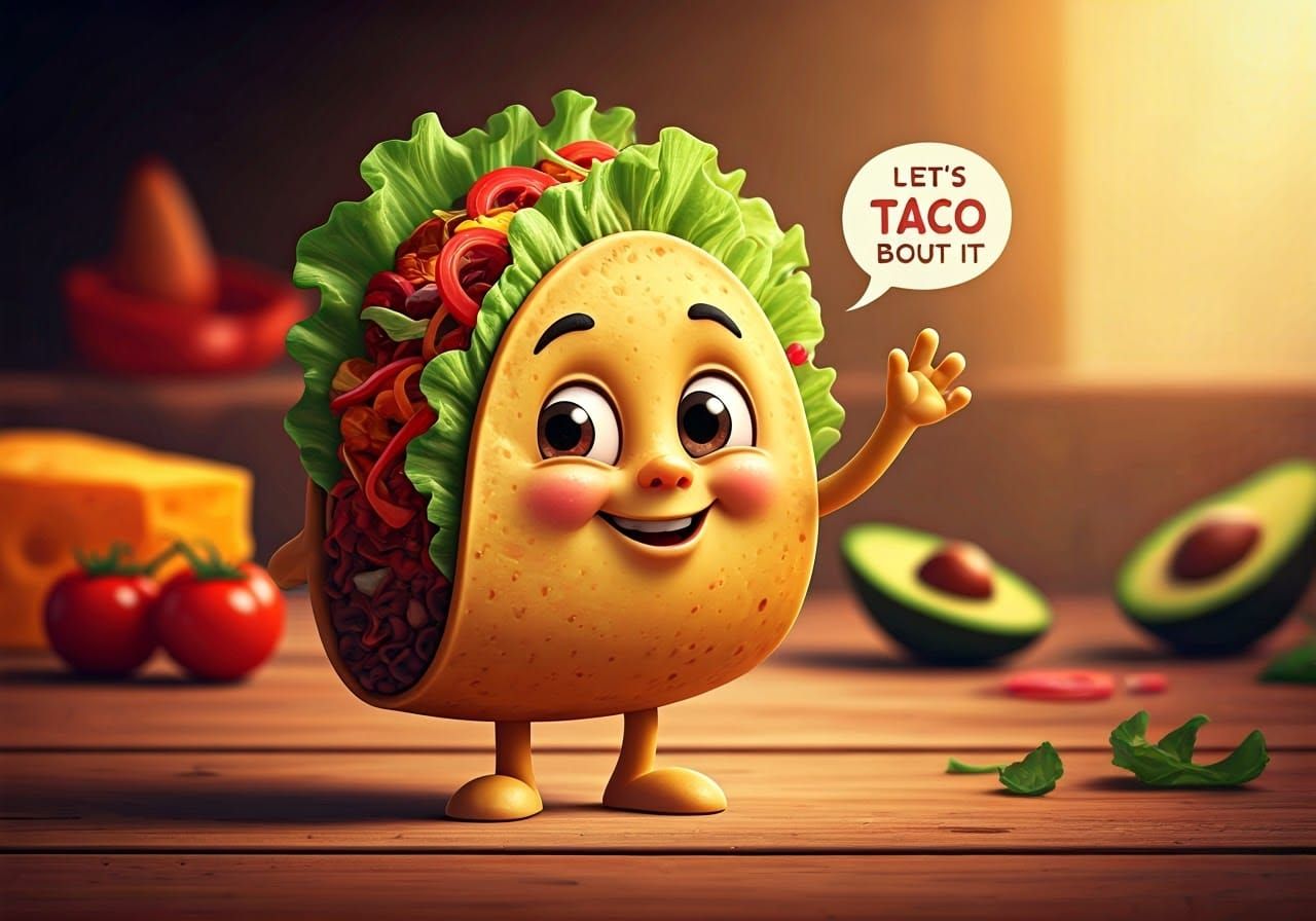 Personified Taco Ready to Talk, Digital Painting