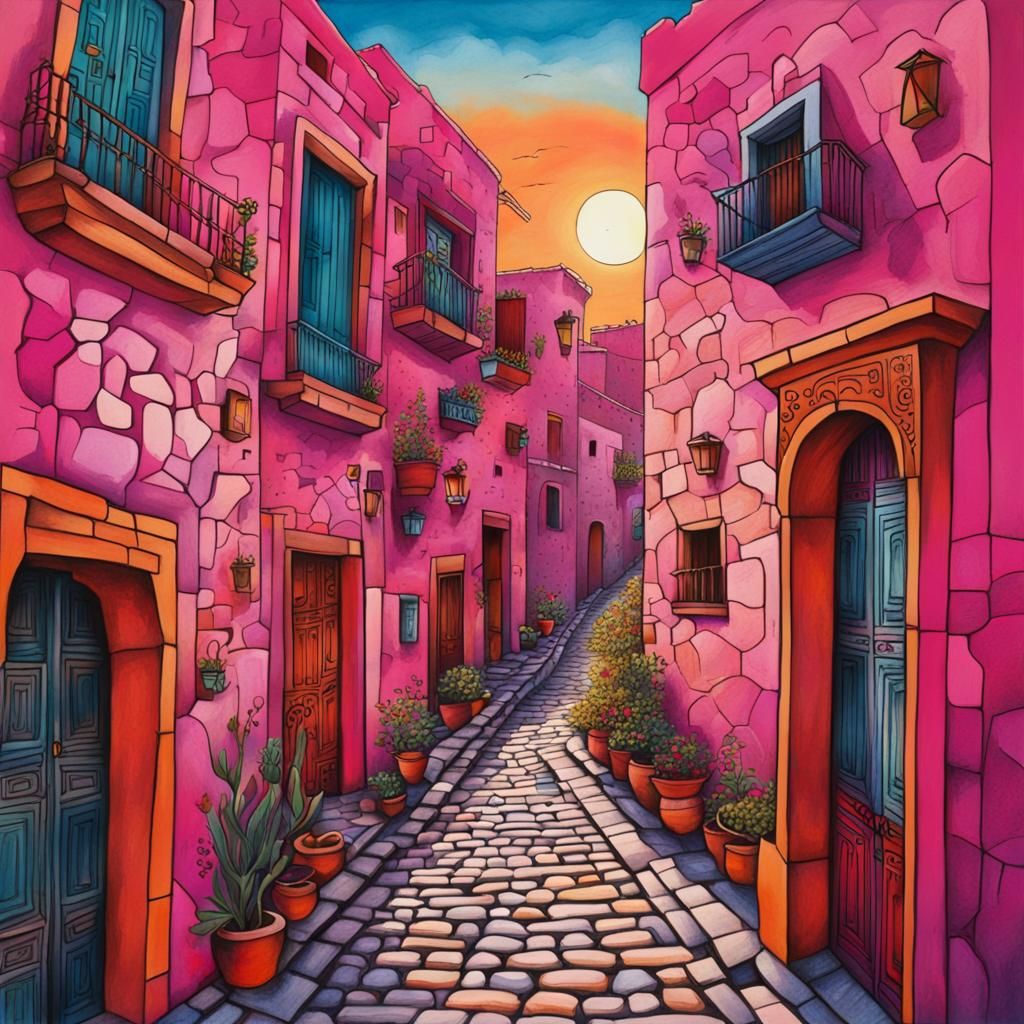 Cobblestone alley.
